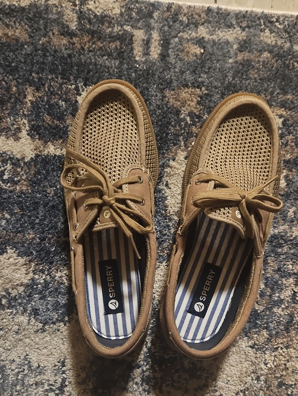 Sperry Men’s Tan Woven Mesh Boat Shoes